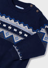 Jongens Jacquard jumper van Mayoral in de kleur Dark navy in maat 86.