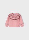 Meisjes Jacquard jumper van Mayoral in de kleur Blush in maat 86.