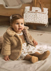 Meisjes Fur coat van Mayoral in de kleur Caramel in maat 74.