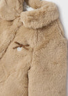 Meisjes Fur coat van Mayoral in de kleur Caramel in maat 74.