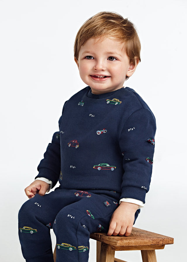 Jongens Pullover print van Mayoral in de kleur Dark navy in maat 86.