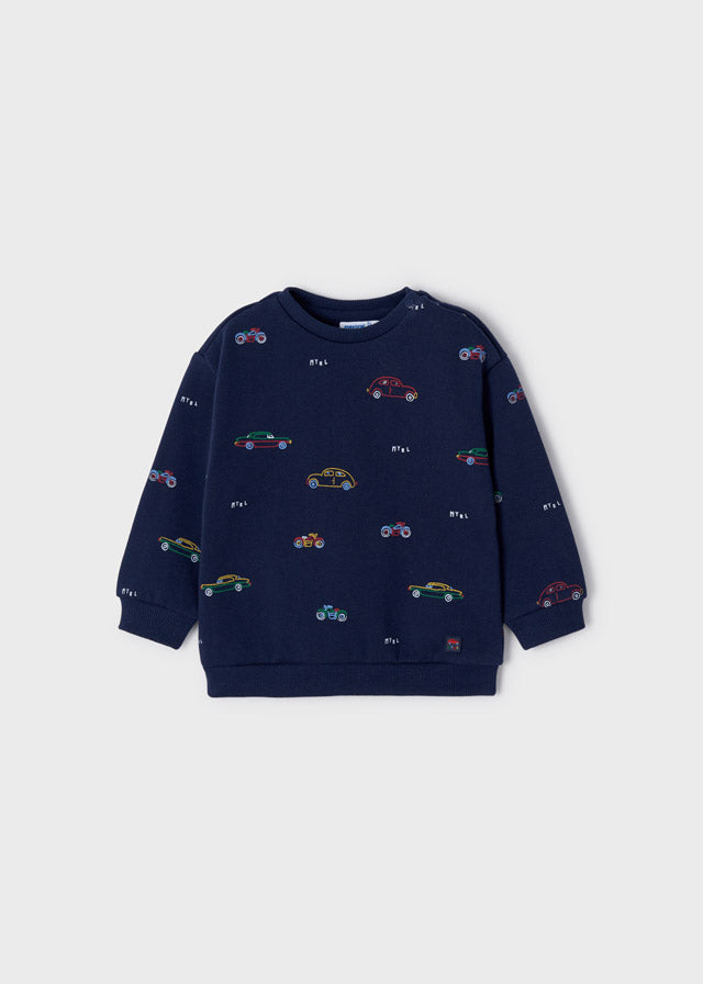 Jongens Pullover print van Mayoral in de kleur Dark navy in maat 86.