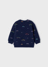 Jongens Pullover print van Mayoral in de kleur Dark navy in maat 86.