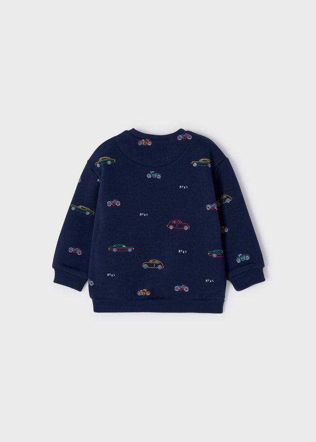 Jongens Pullover print van Mayoral in de kleur Dark navy in maat 86.