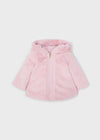 Meisjes Reversible faux fur jacket van Mayoral in de kleur Petal in maat 86.