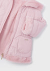 Meisjes Reversible faux fur jacket van Mayoral in de kleur Petal in maat 86.
