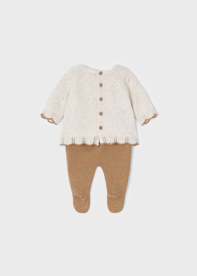 Meisjes Knit leg warmer set van Mayoral in de kleur H. Caramel in maat 62.