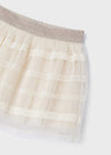 Meisjes Tulle skirt van Mayoral in de kleur Champagne in maat 86.