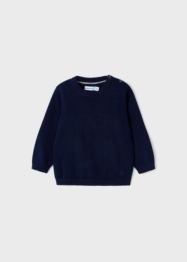 Jongens Basic cotton jumper van Mayoral in de kleur Dark navy in maat 86.