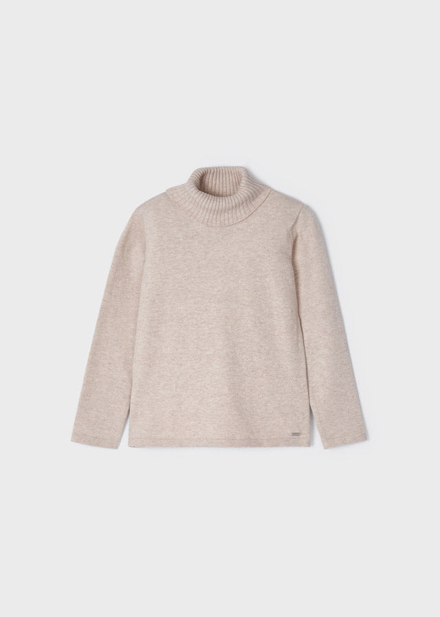 Meisjes Basic knitting turtleneck van Mayoral in de kleur Sepia in maat 128.