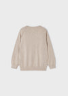 Jongens Basic cotton jumper w/round van Mayoral in de kleur Cookie in maat 128.