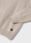 Jongens Basic cotton jumper w/round van Mayoral in de kleur Cookie in maat 128.