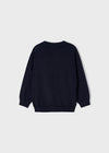 Jongens Basic cotton jumper w/round van Mayoral in de kleur Navy in maat 128.