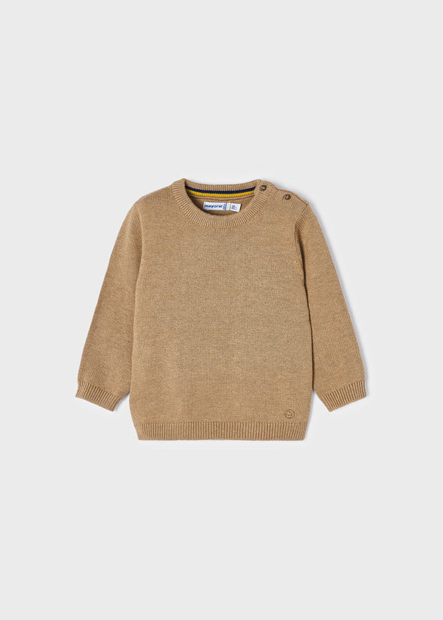 Jongens Basic crew neck jumper van Mayoral in de kleur H. Camel in maat 86.