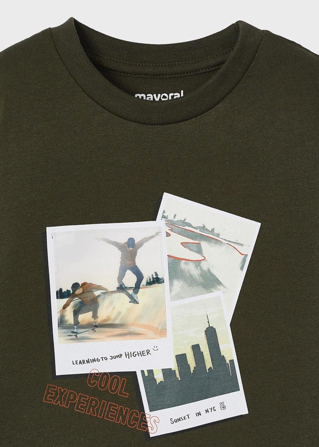 Jongens L/s t-shirt van Mayoral in de kleur Forest in maat 128.