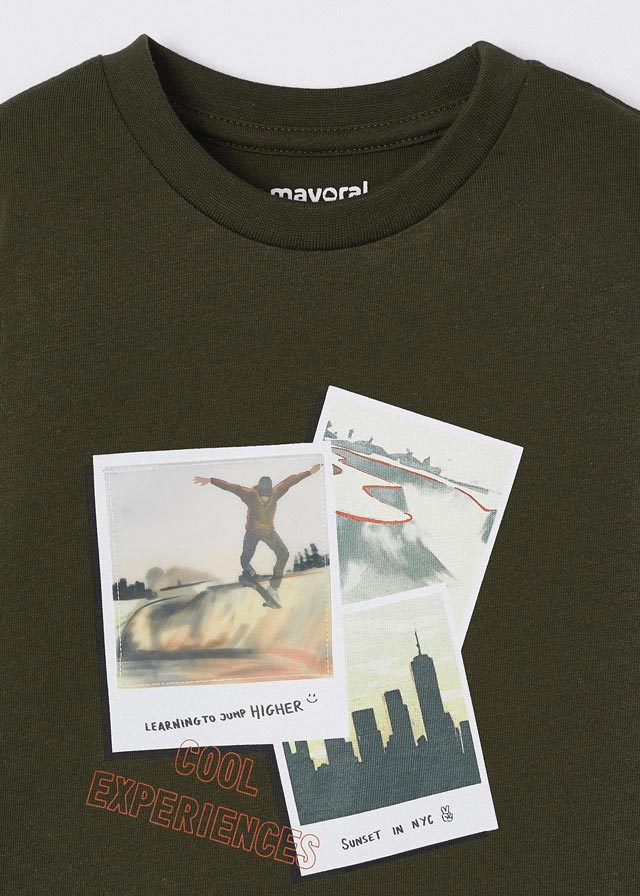 Jongens L/s t-shirt van Mayoral in de kleur Forest in maat 128.