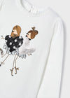 Meisjes L/s shirt van Mayoral in de kleur Natur-moch in maat 128.