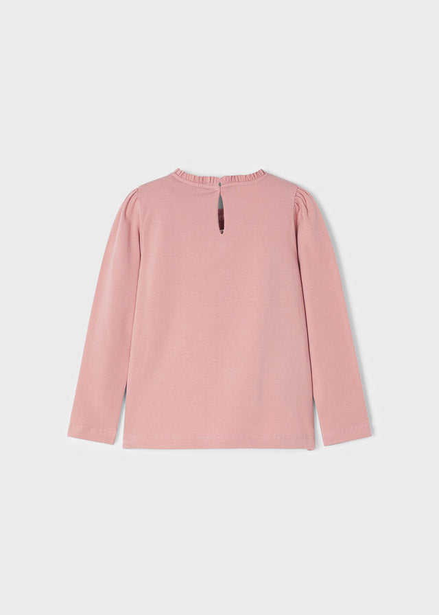 Meisjes L/s shirt van Mayoral in de kleur Rose in maat 128.