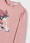 Meisjes L/s shirt van Mayoral in de kleur Rose in maat 128.