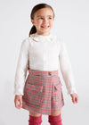 Meisjes Poplin blouse van Mayoral in de kleur Natural in maat 128.