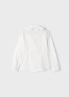Meisjes Poplin blouse van Mayoral in de kleur Natural in maat 128.