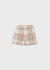 Meisjes Plaid shorts van Mayoral in de kleur Blush in maat 128.