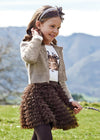 Meisjes Knitting cardigan van Mayoral in de kleur Walnut in maat 128.