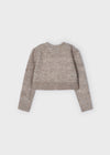 Meisjes Knitting cardigan van Mayoral in de kleur Walnut in maat 128.