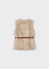 Meisjes Fur vest van Mayoral in de kleur Beige in maat 128.