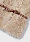 Meisjes Fur vest van Mayoral in de kleur Beige in maat 128.