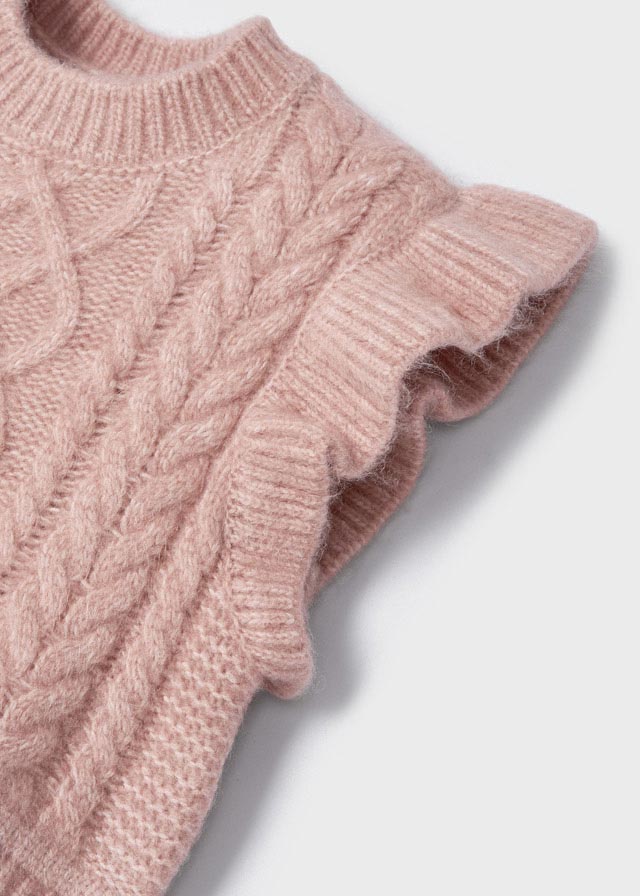 Meisjes Knitting vest van Mayoral in de kleur Pink Mix in maat 128.