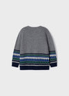 Jongens Jacquard jumper van Mayoral in de kleur Rock in maat 128.