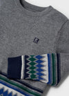 Jongens Jacquard jumper van Mayoral in de kleur Rock in maat 128.