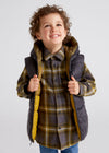 Jongens Reversible bodywarmer van Mayoral in de kleur Old Moss G in maat 128.