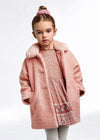 Meisjes Shearling coat van Mayoral in de kleur Rose in maat 128.