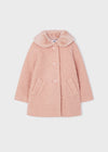 Meisjes Shearling coat van Mayoral in de kleur Rose in maat 128.
