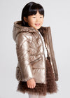 Meisjes Coat van Mayoral in de kleur Old Gold in maat 128.