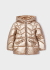 Meisjes Coat van Mayoral in de kleur Old Gold in maat 128.