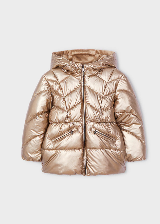 Meisjes Coat van Mayoral in de kleur Old Gold in maat 128.