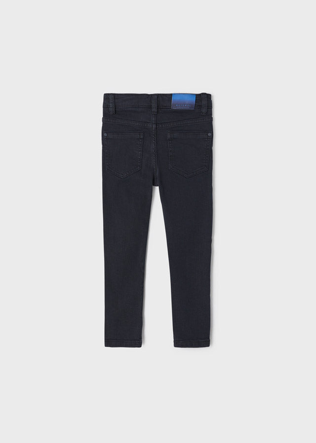 Jongens 5 Pocket skinny twill denim van Mayoral in de kleur Navy in maat 128.