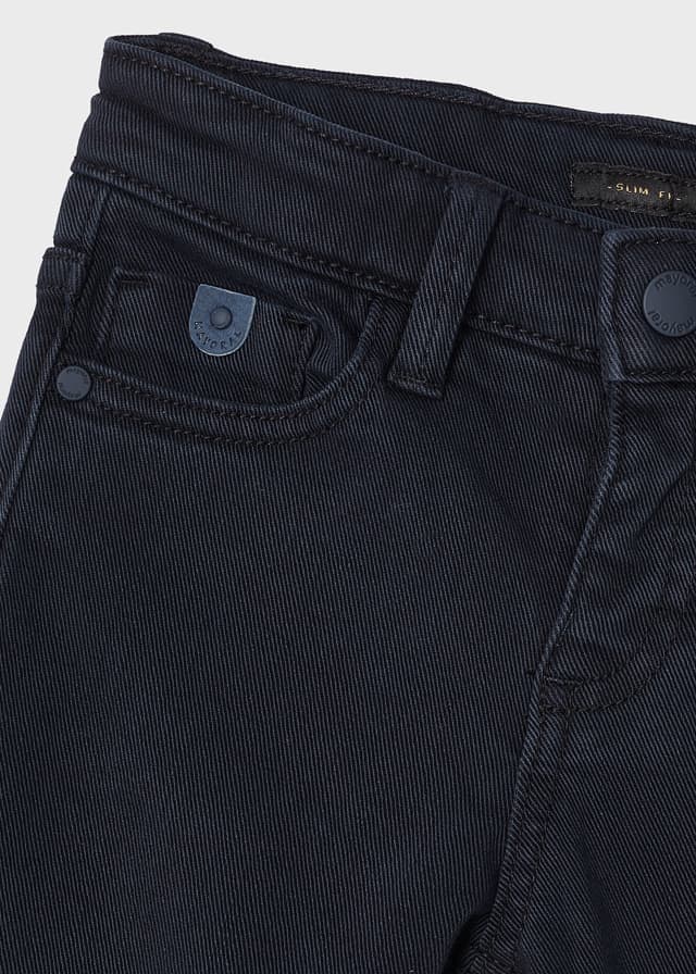 Jongens 5 Pocket skinny twill denim van Mayoral in de kleur Navy in maat 128.