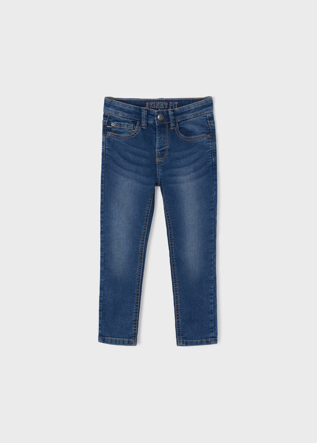 Jongens Skinny demin pants van Mayoral in de kleur Medium in maat 128.