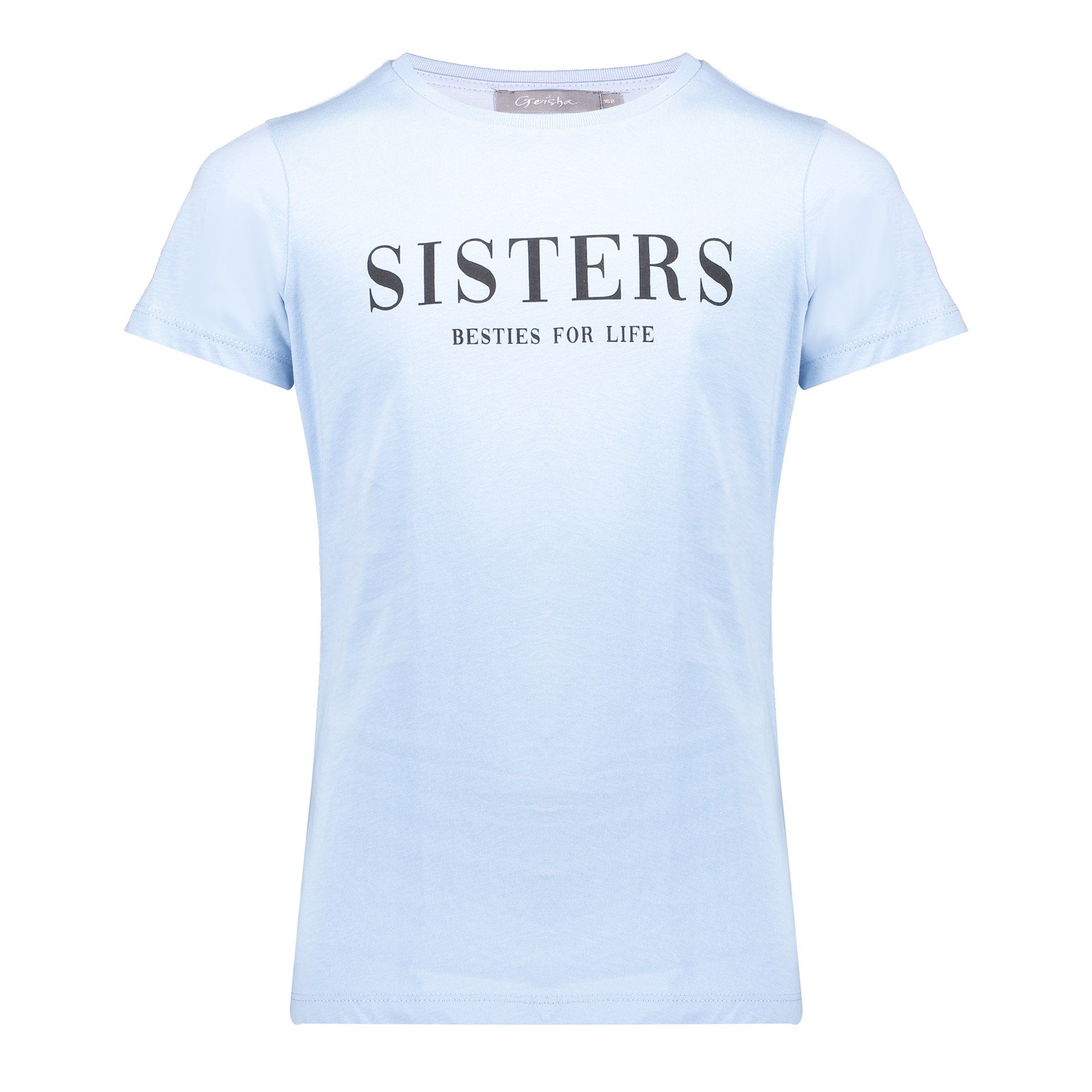 Meisjes T-shirt "sisters" s/s van Geisha in de kleur Light blue in maat 176.