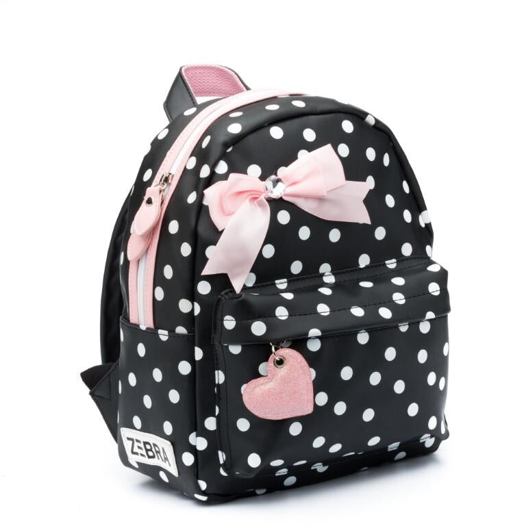 meisjes Rugzak Girls (S) - Dots Black van Zebra in de kleur zwart in maat 0.