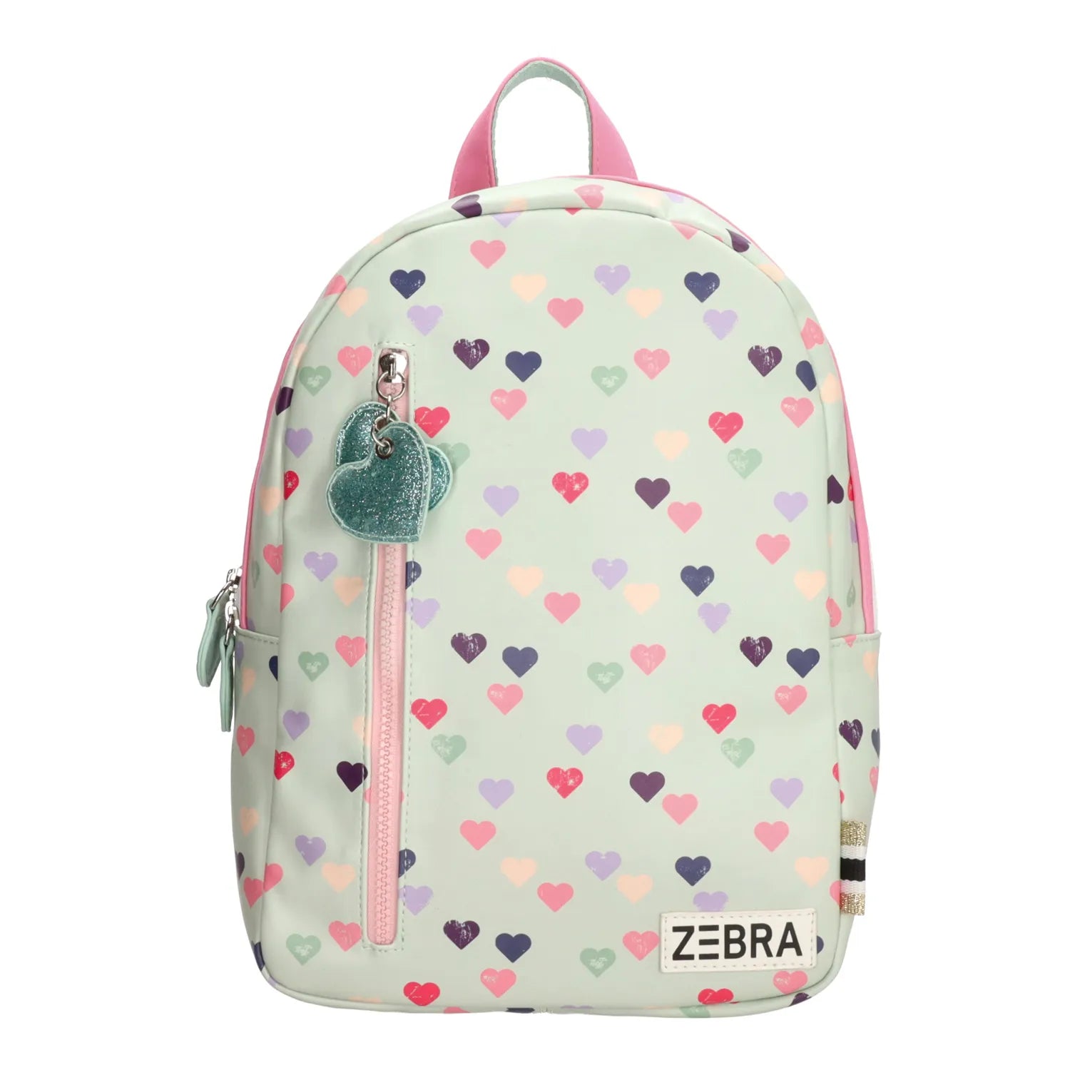 Zebra Backpack (M) - Girls Hearts - Mint