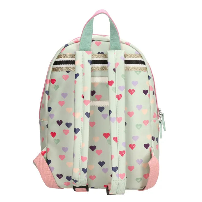 Zebra Backpack (M) - Girls Hearts - Mint