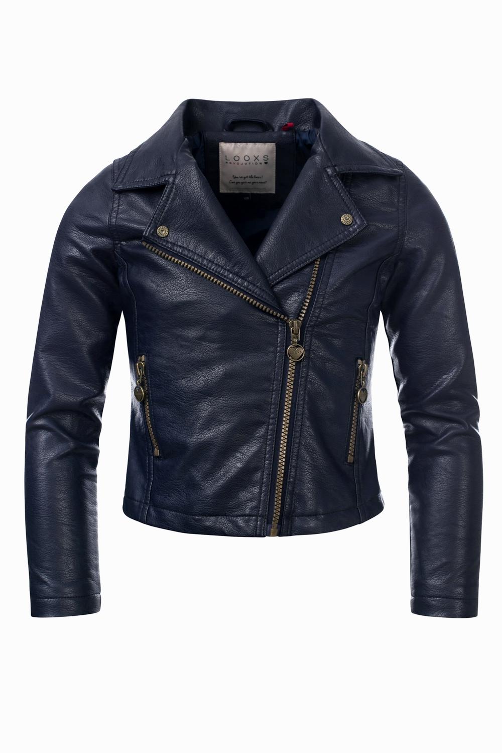 Loox's Revol. Biker jacket imitation leather blue
