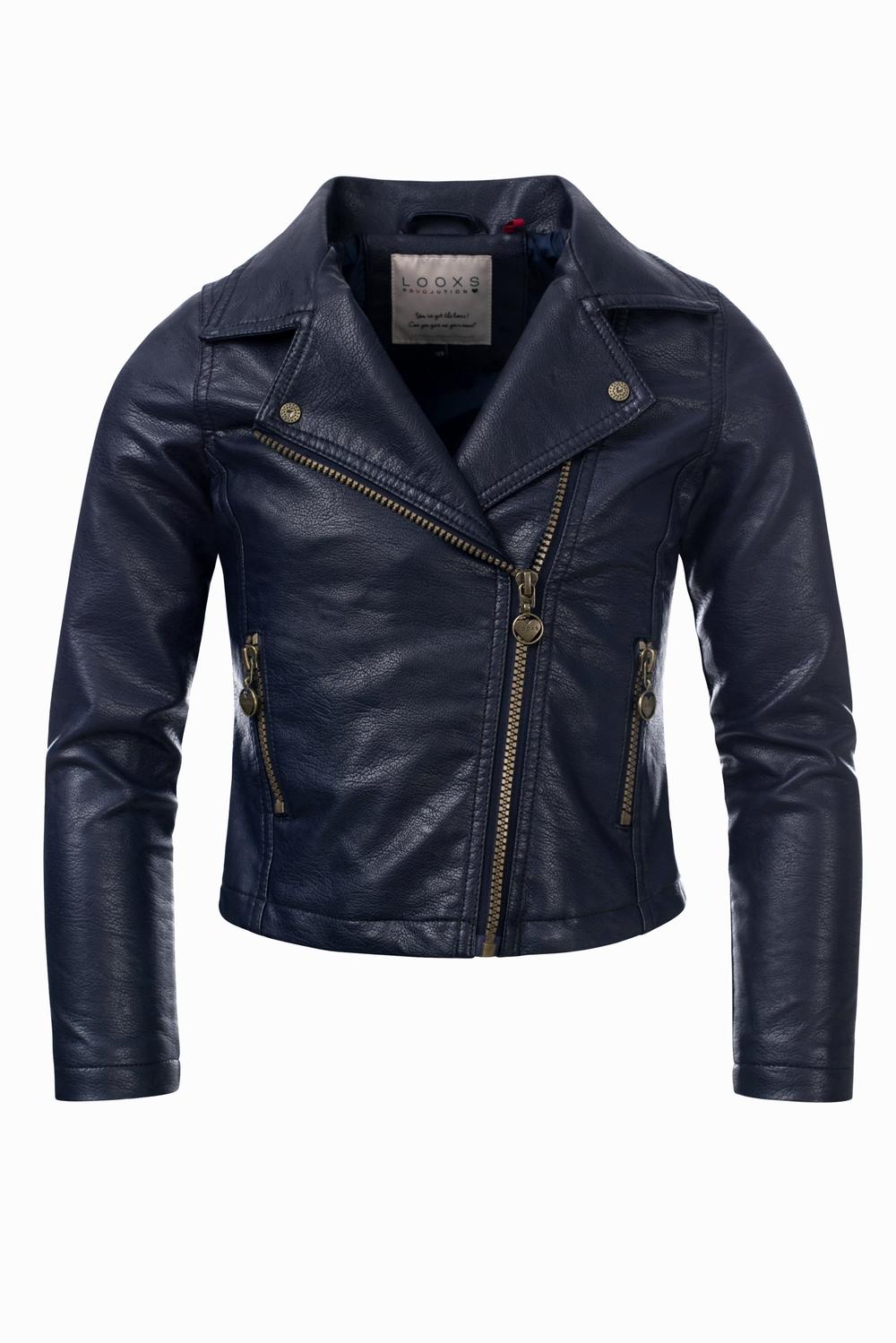 Looxs Revol. Biker jacket imi leather blue