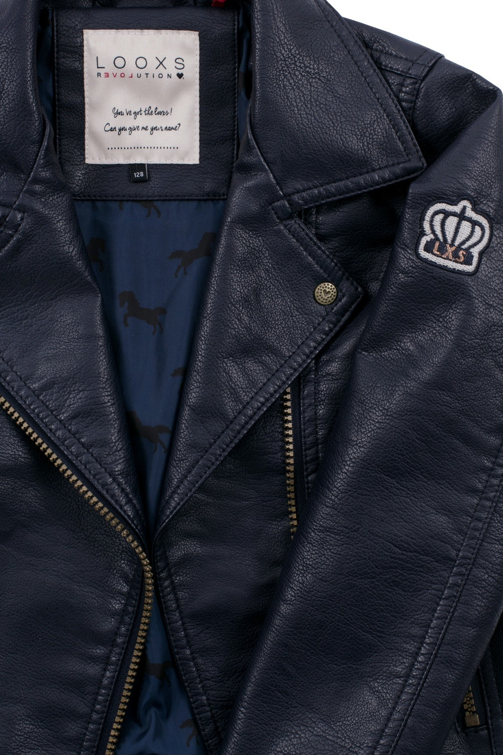 Looxs Revol. Biker jacket imi leather blue