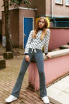 Looxs Revol. Lange broek streep flared Broeken